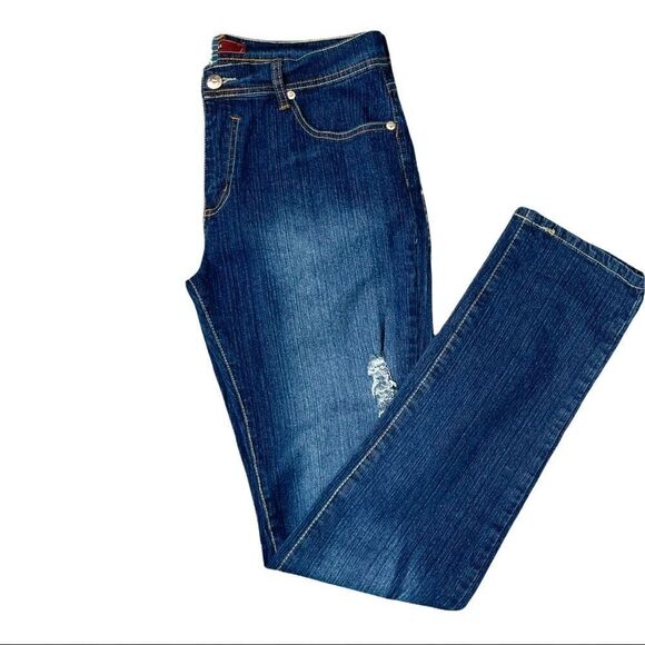 𝅺STRAIGHT Leg Distressed Jeans Size 13/14 - Picture 4 of 9